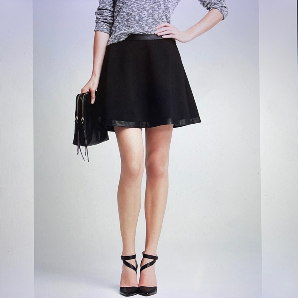 NWT Banana Republic Leather Trim Aline Skirt